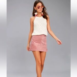 Lulu’s Shenandoah Mauve Suede Mini Skirt